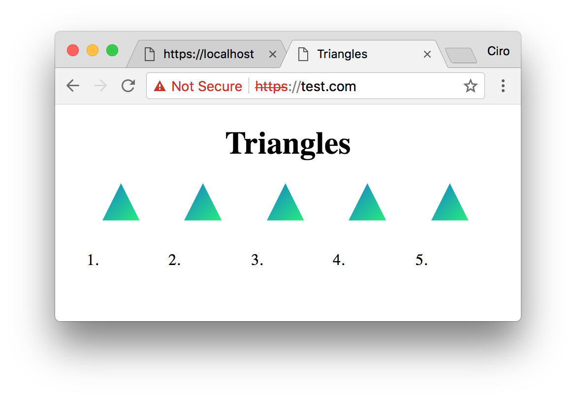 HAProxy showing the triangles page we have set before 